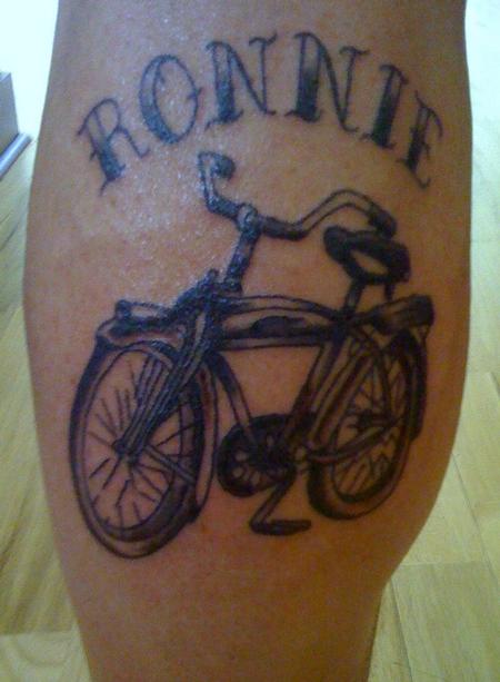 Tattoos - traditional style bicycle - 76831